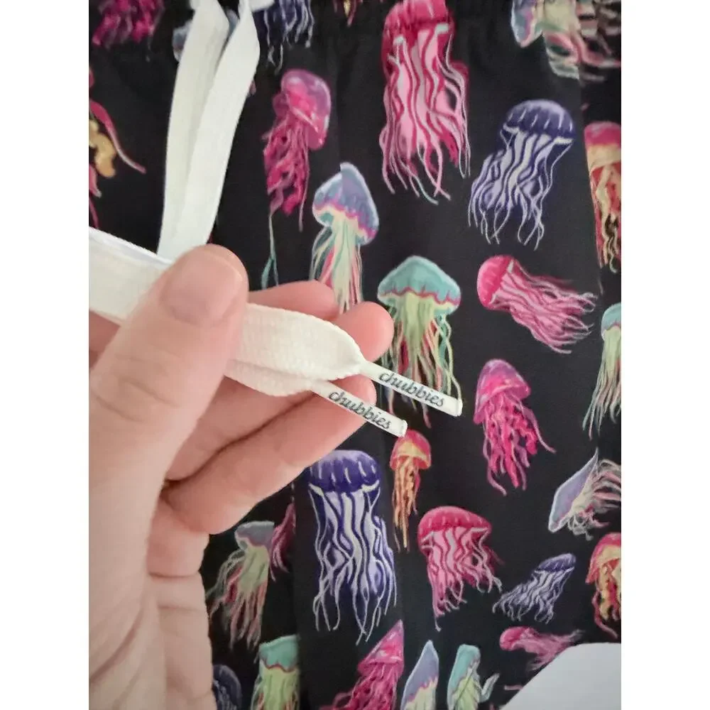 Chubbies Don't Be Jellies Neon Multicolor Jellyfish Print 5.5”Swim Trunks-Size M